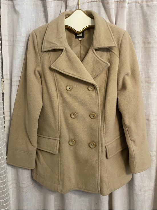 Old Navy Jackets & Blazers - Old Navy Tan Italian Wool Blend Double-Breasted Pea Coat